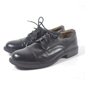 Dexter Comfort Black Faux Leather Lace Up Cap Toe Oxford Dress Shoes Sz 7